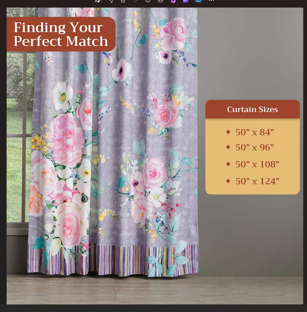 Sweet Rose Lavender Curtains