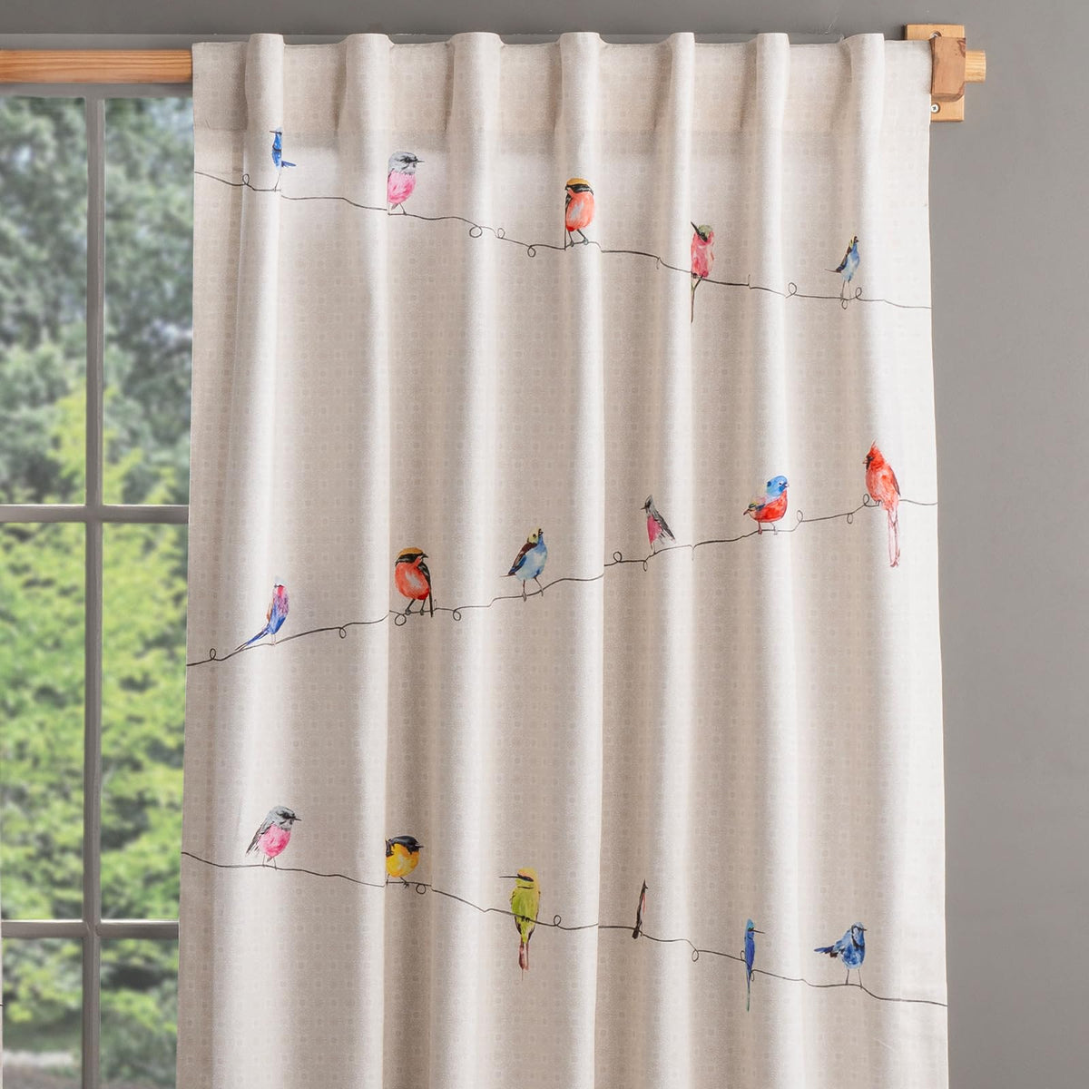 Birdies On Wire Curtains