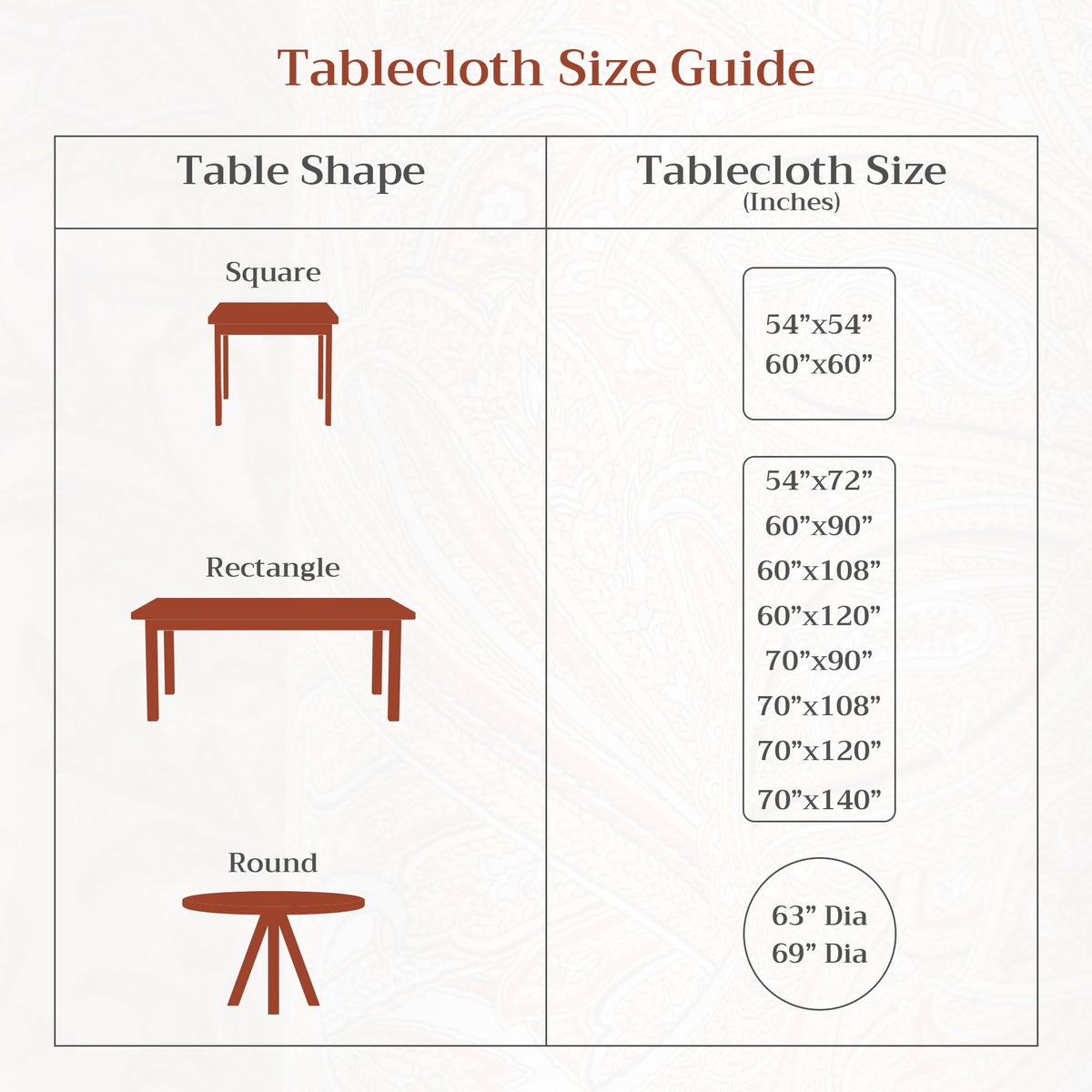 Potiron Tablecloths
