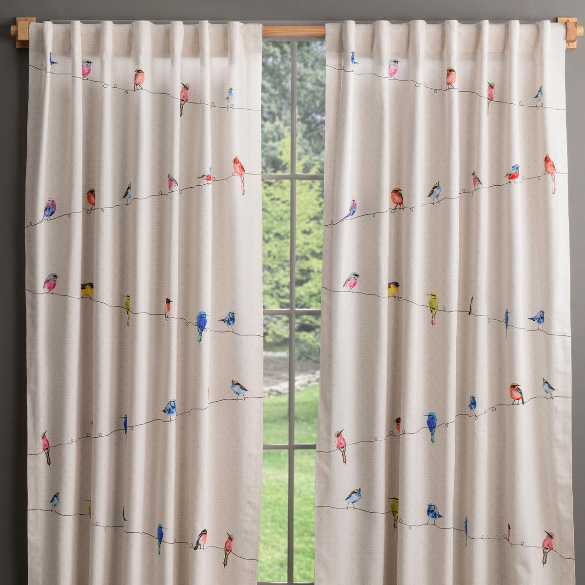 Birdies On Wire Curtains