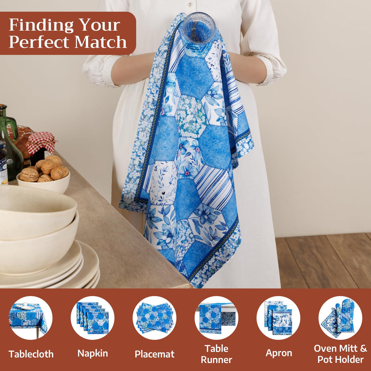 Summer Blues Kitchen Towels