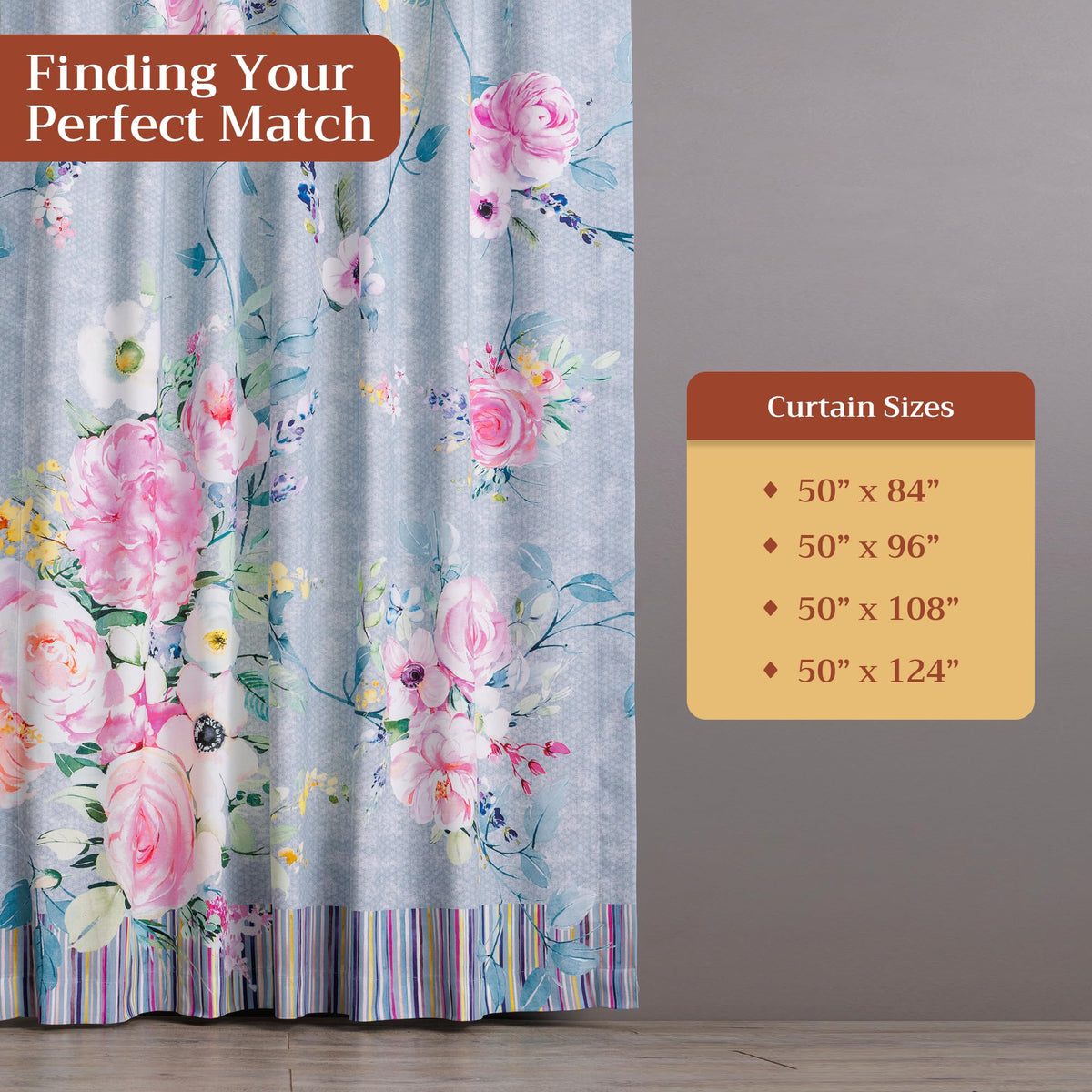 Sweet Rose Lavender Curtains