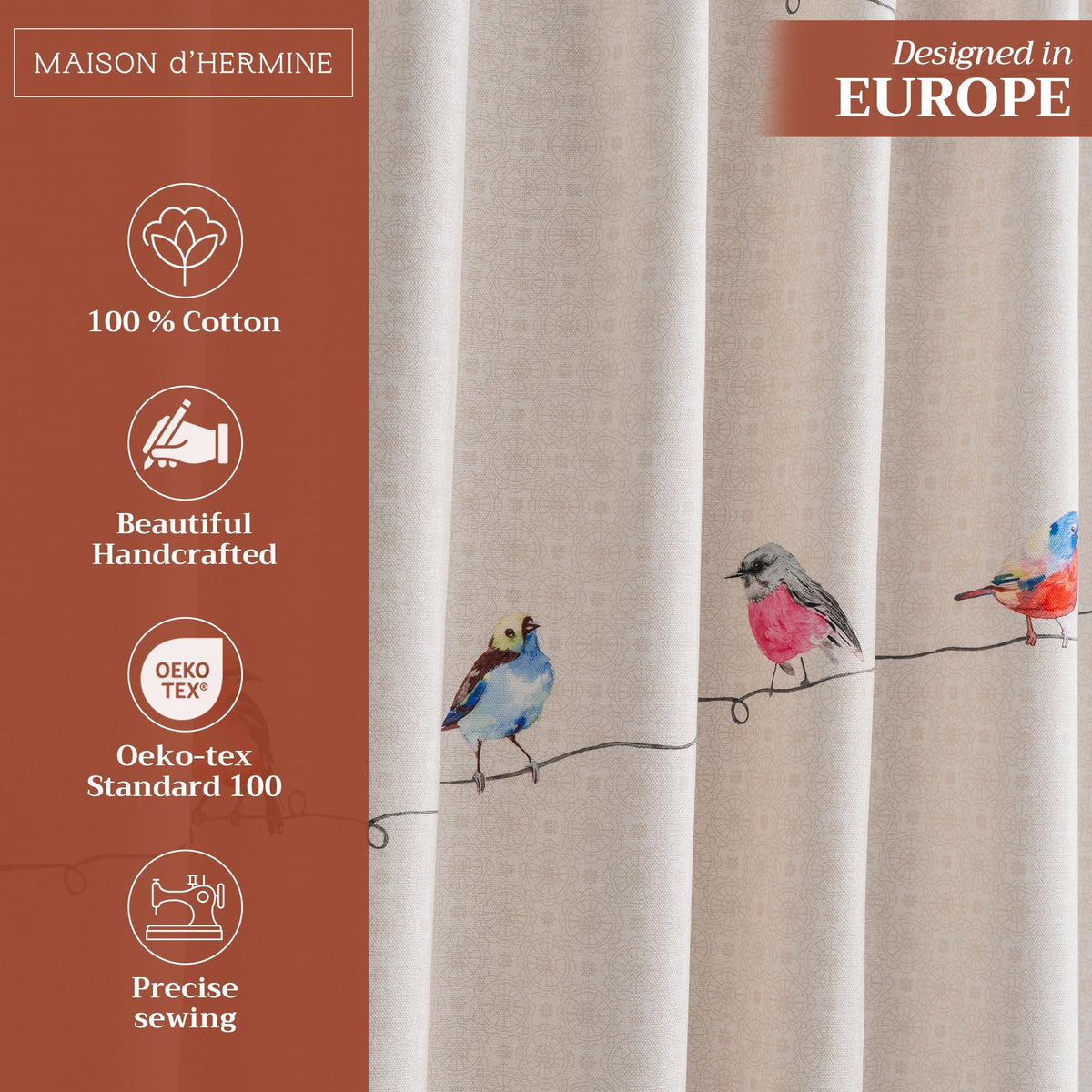 Birdies On Wire Curtains