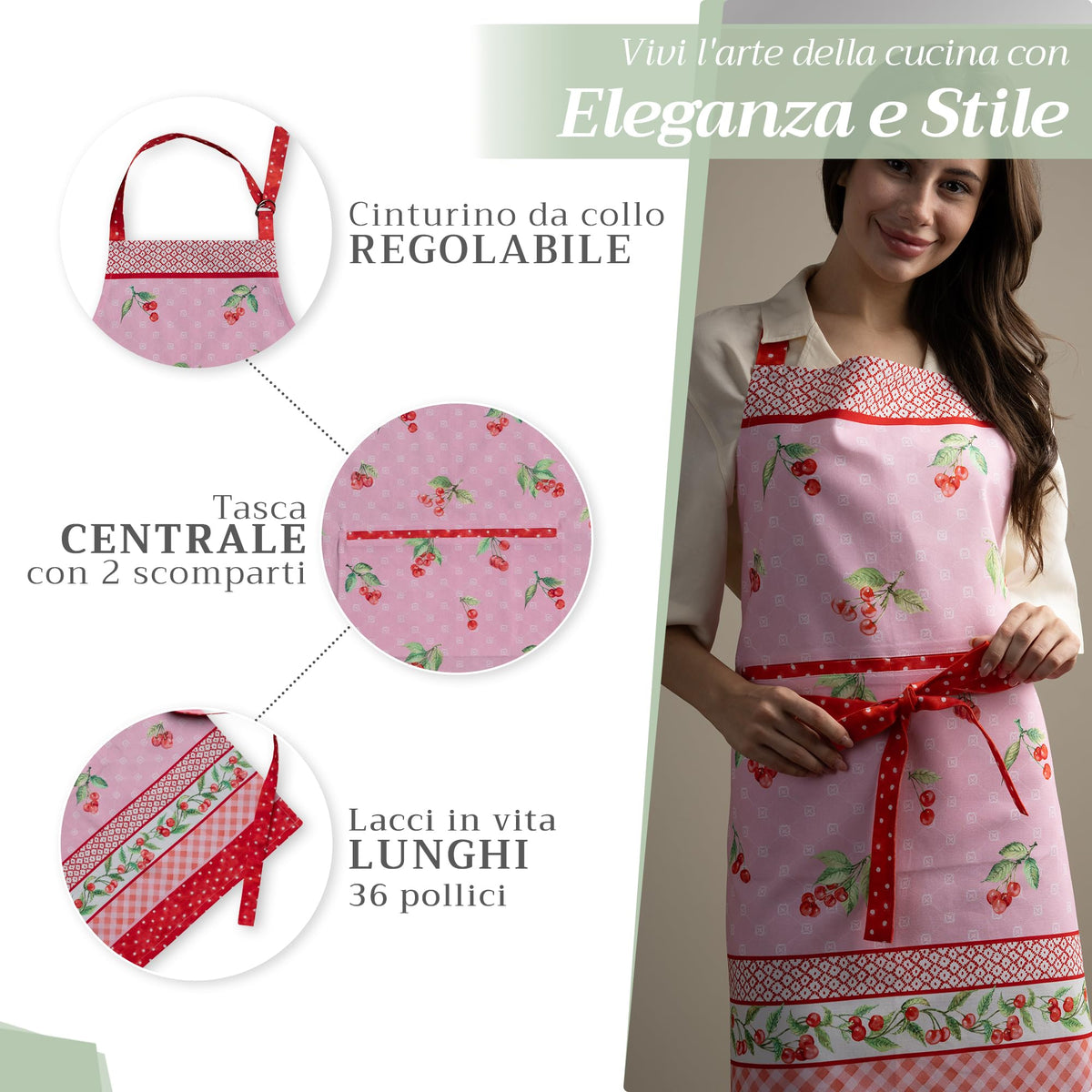 Pink Cherries Apron