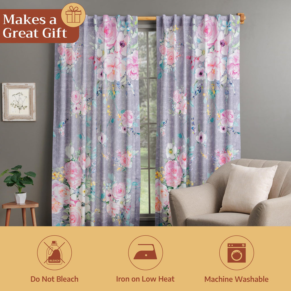 Sweet Rose Lavender Curtains