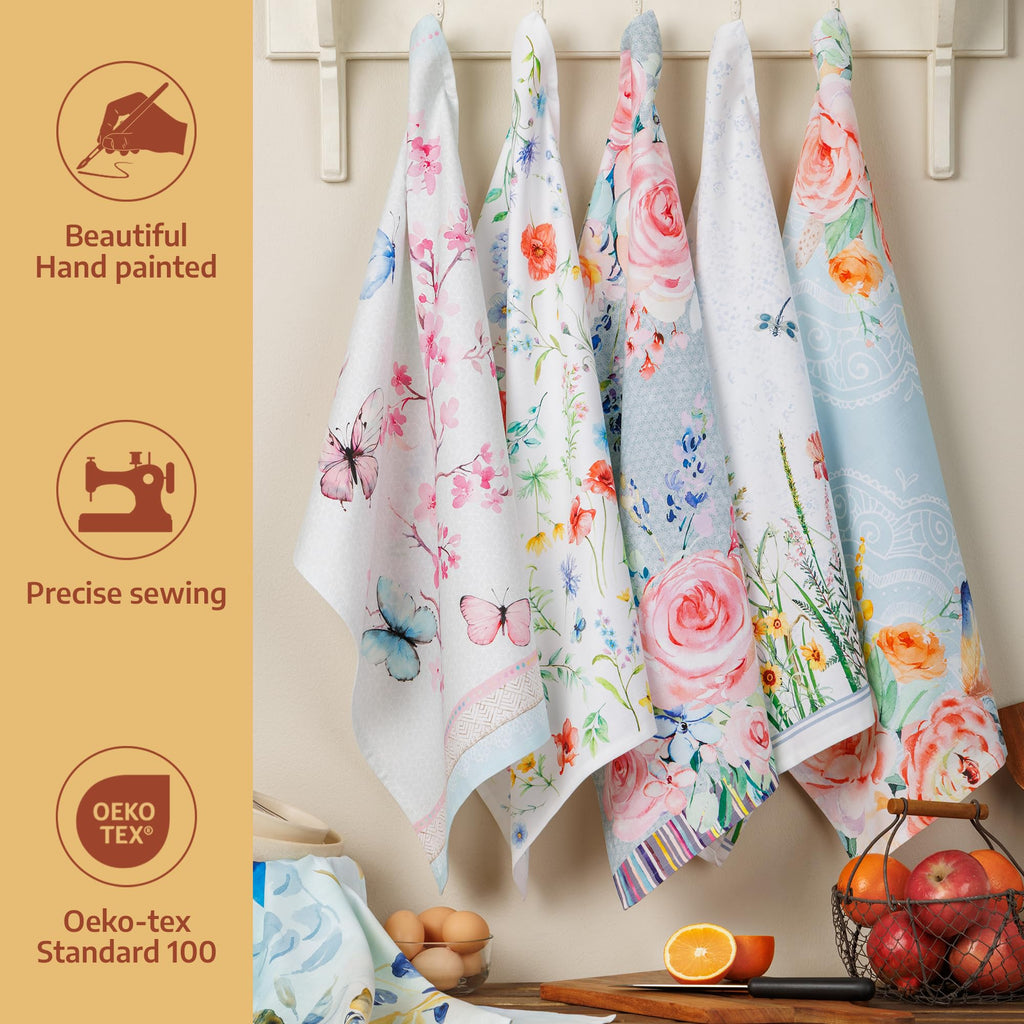 Blue Blossom Kitchen Towels