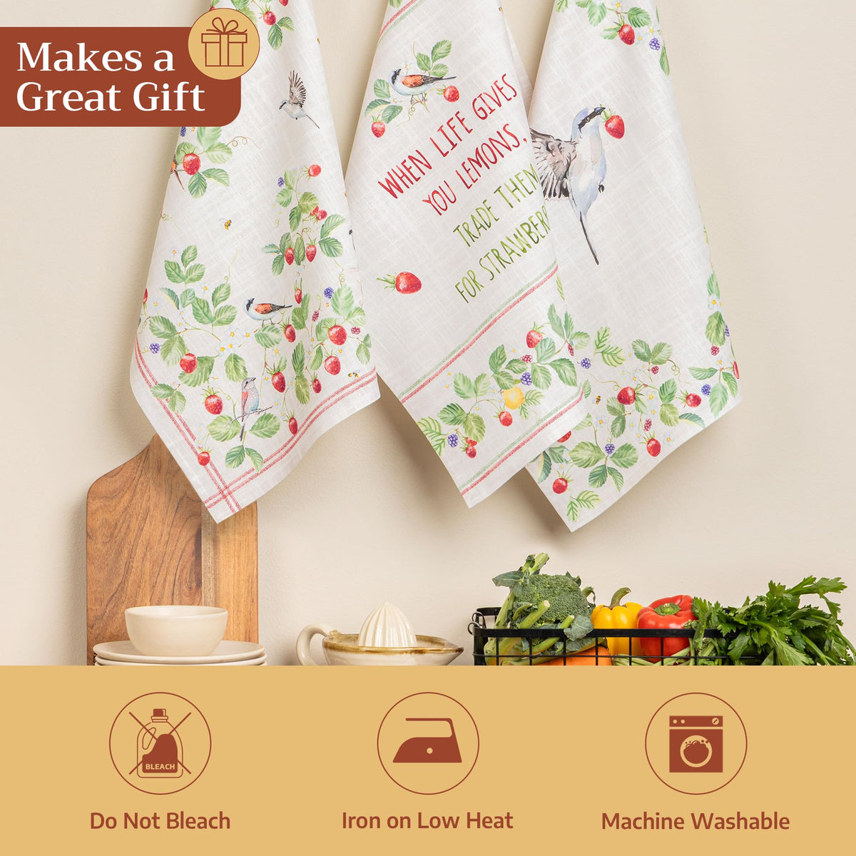 Strawberry days Kitchen Towels