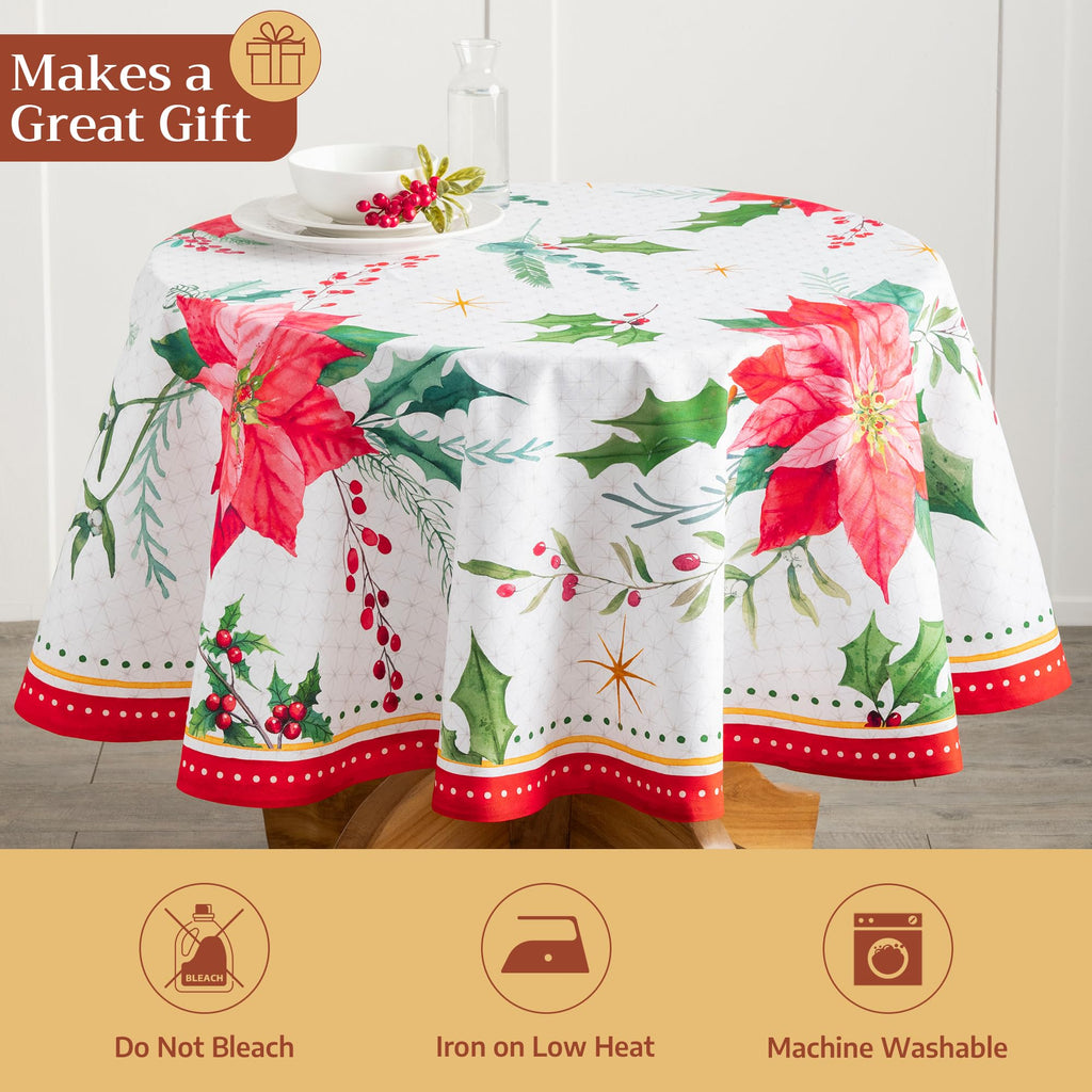 Poinsettia Christmas Tablecloths