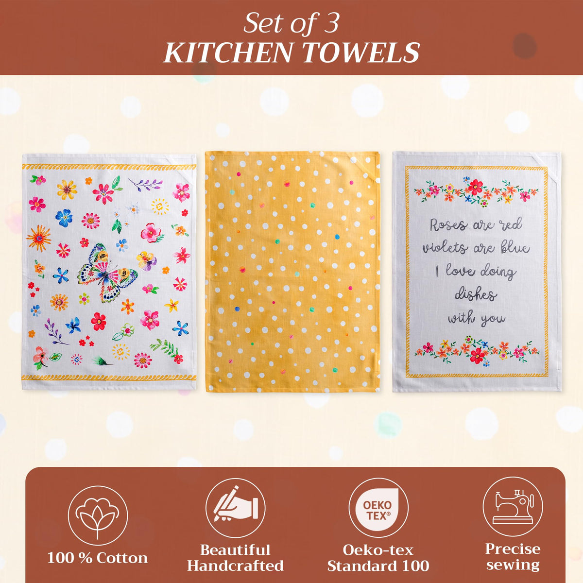 Happy Florals Kitchen Towels