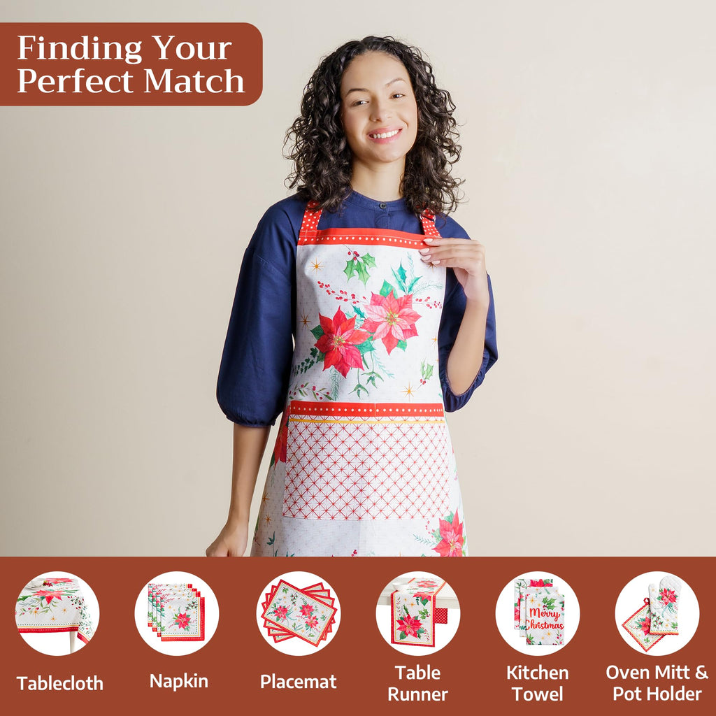 Poinsettia Christmas Apron