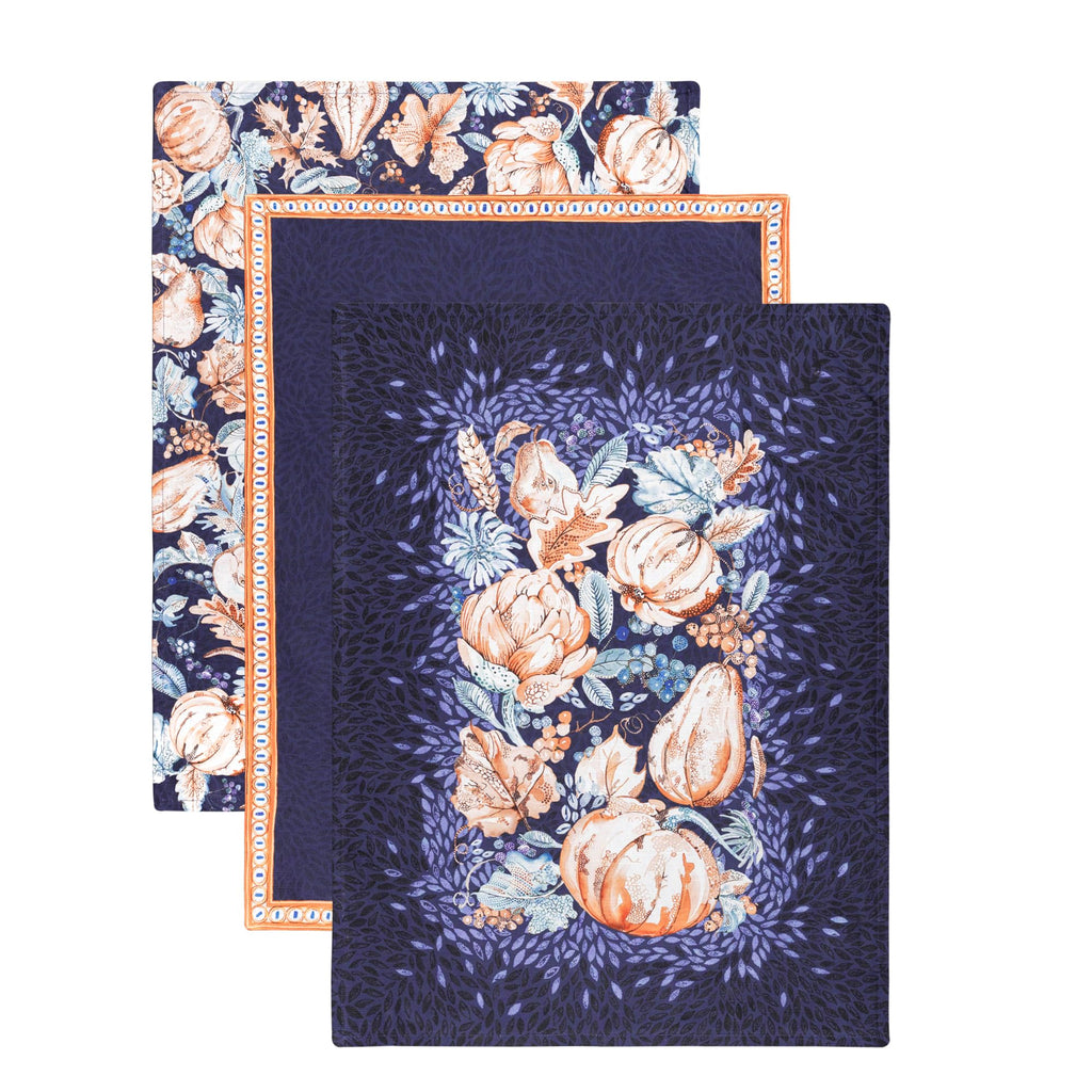 Pumpkin Blues Kitchen Towels