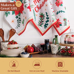 Poinsettia Christmas Kitchen Towels