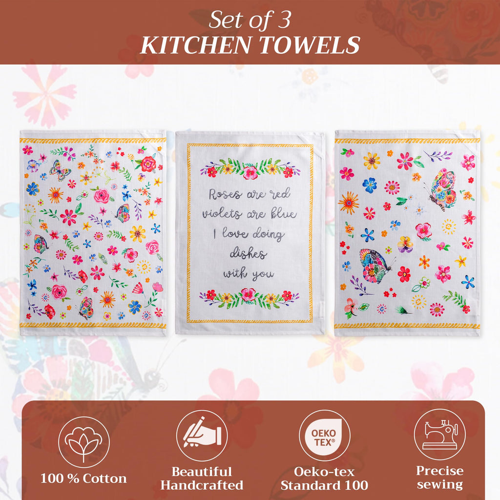Happy Florals Kitchen Towels