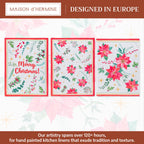 Poinsettia Christmas Kitchen Towels