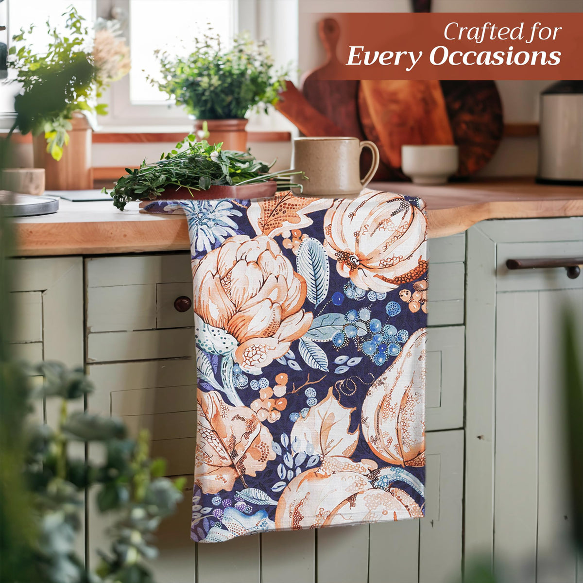 Pumpkin Blues Kitchen Towels