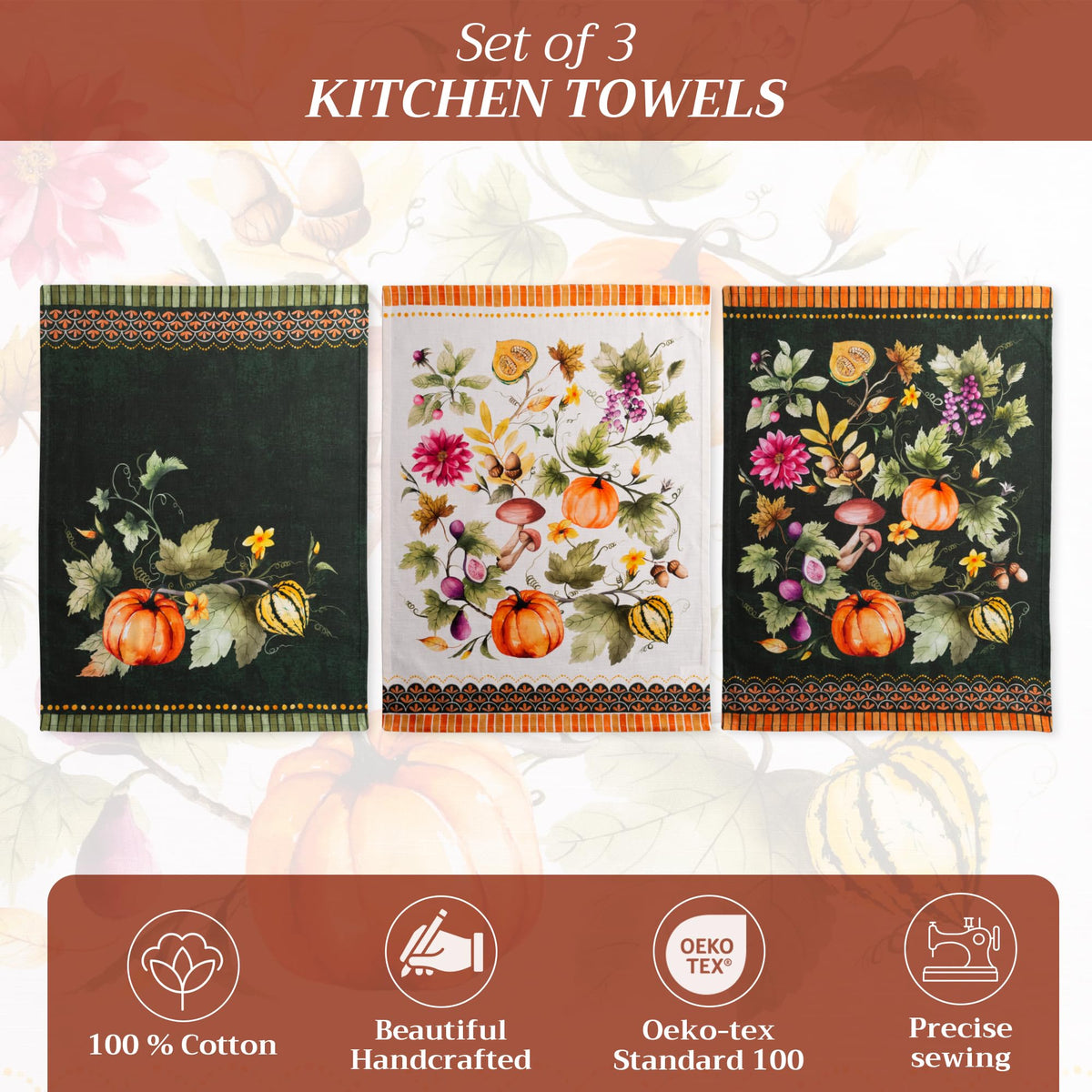 Pumpkin Garden Kitchen Towels