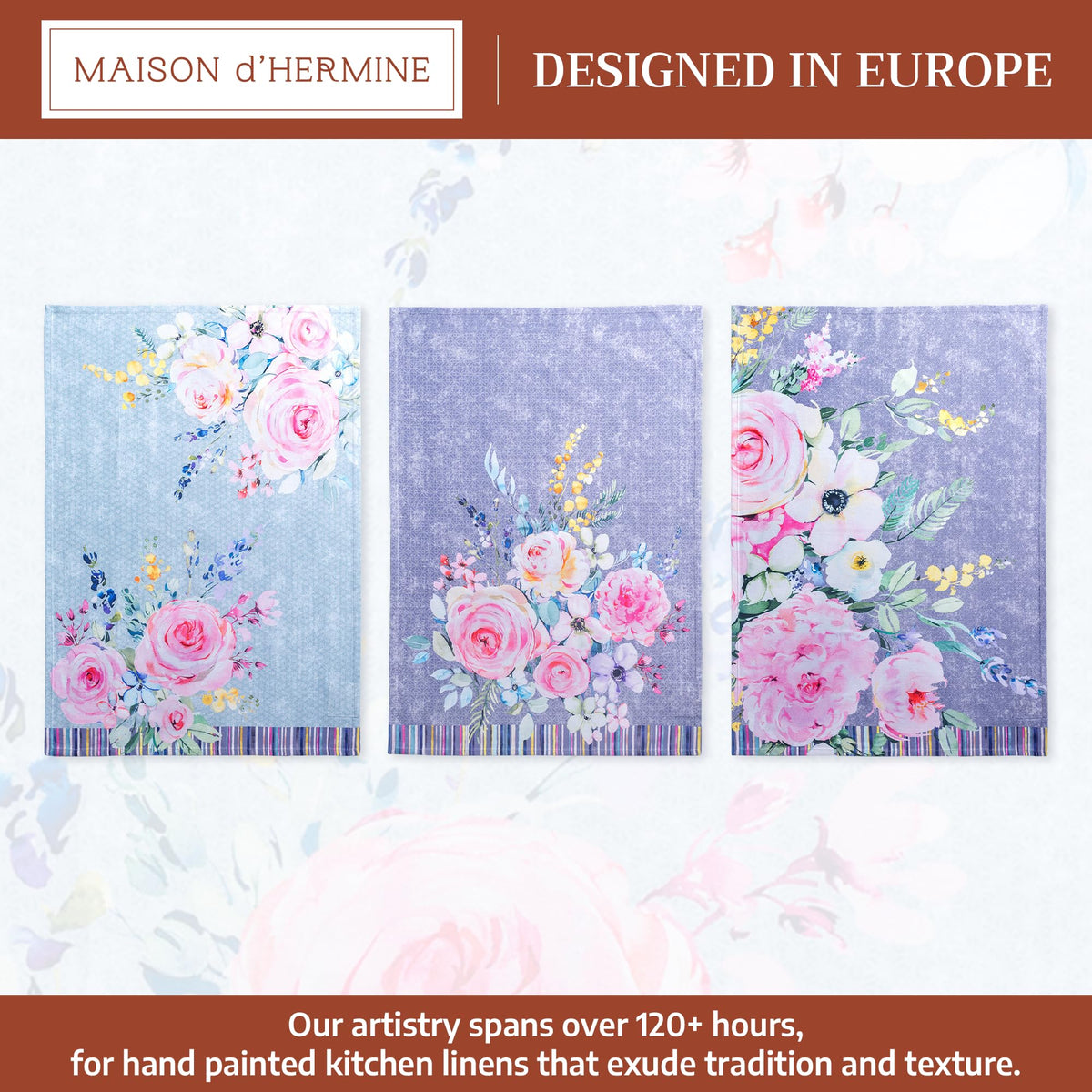 Sweet Rose Lavender Kitchen Towels