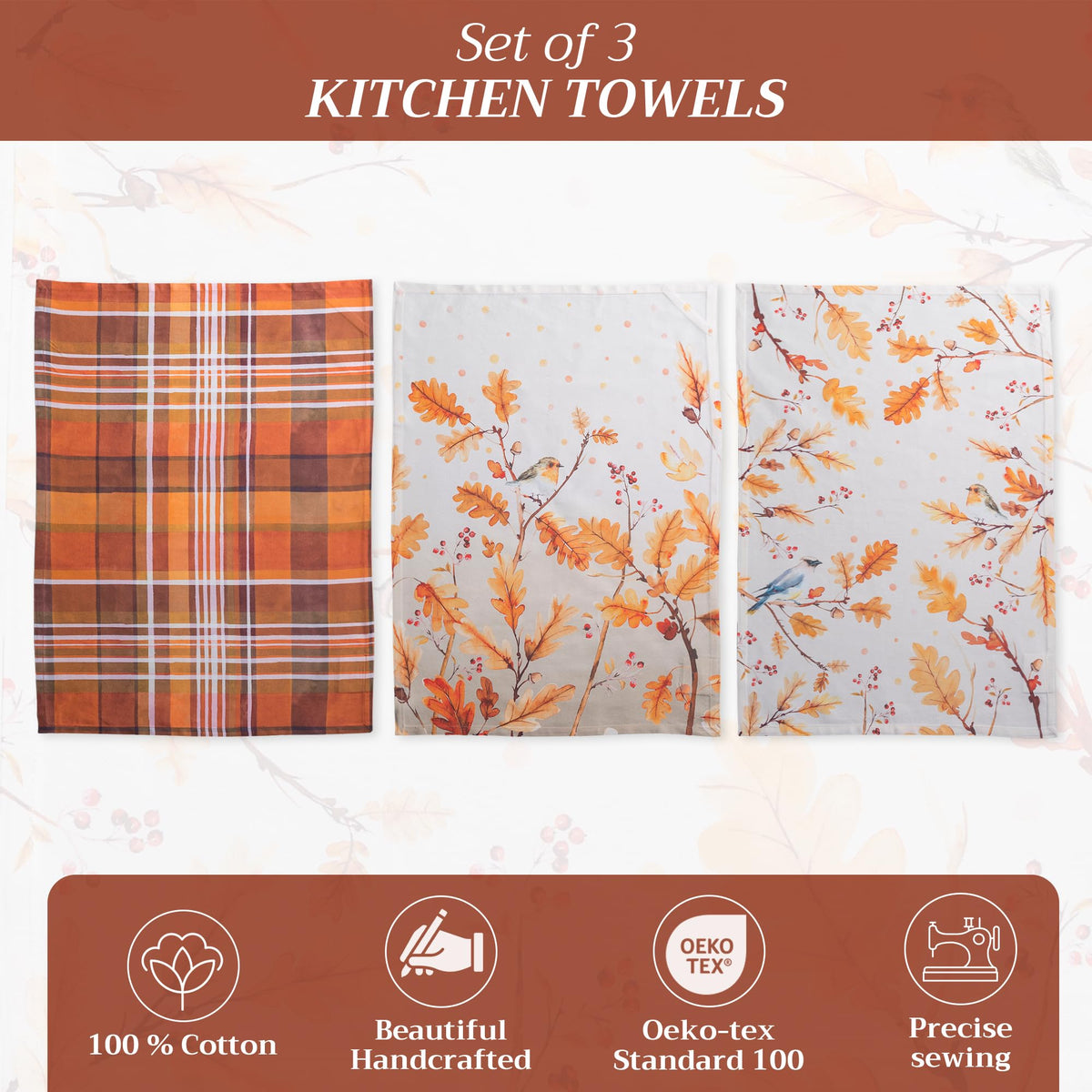 Oak Leaves Kitchen Towels