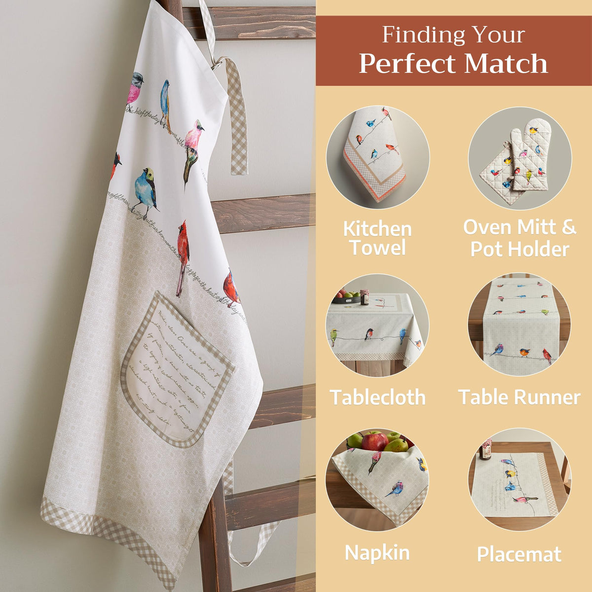 Birdies on Wire Apron