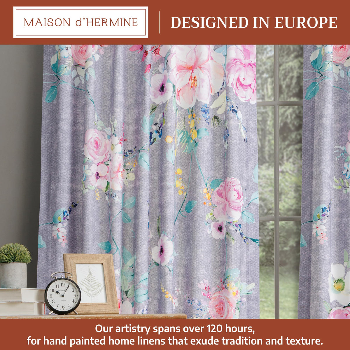 Sweet Rose Lavender Curtains