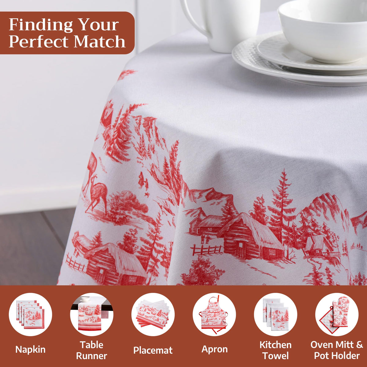 Winter Jouy Tablecloths