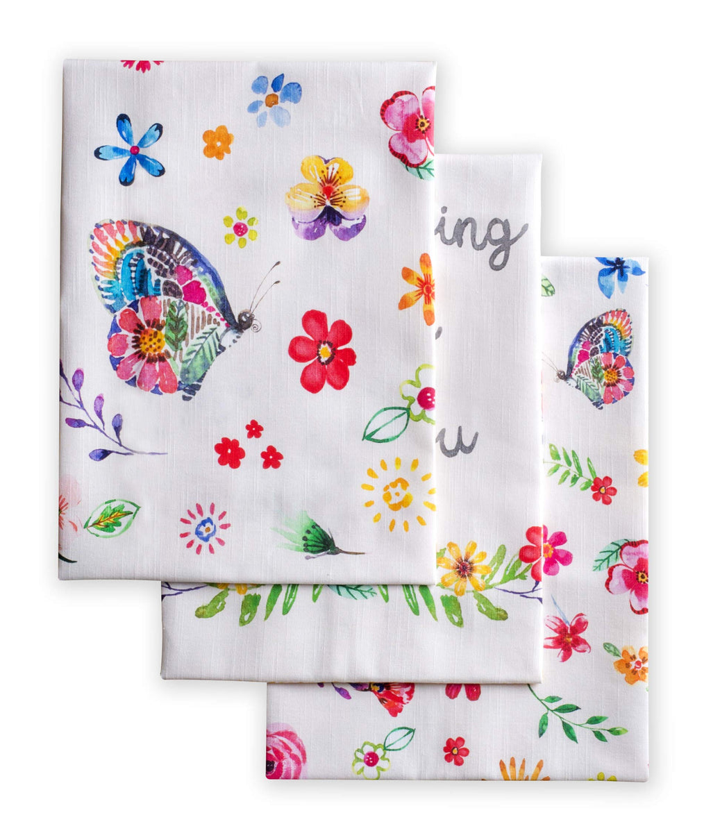 Happy Florals Kitchen Towels