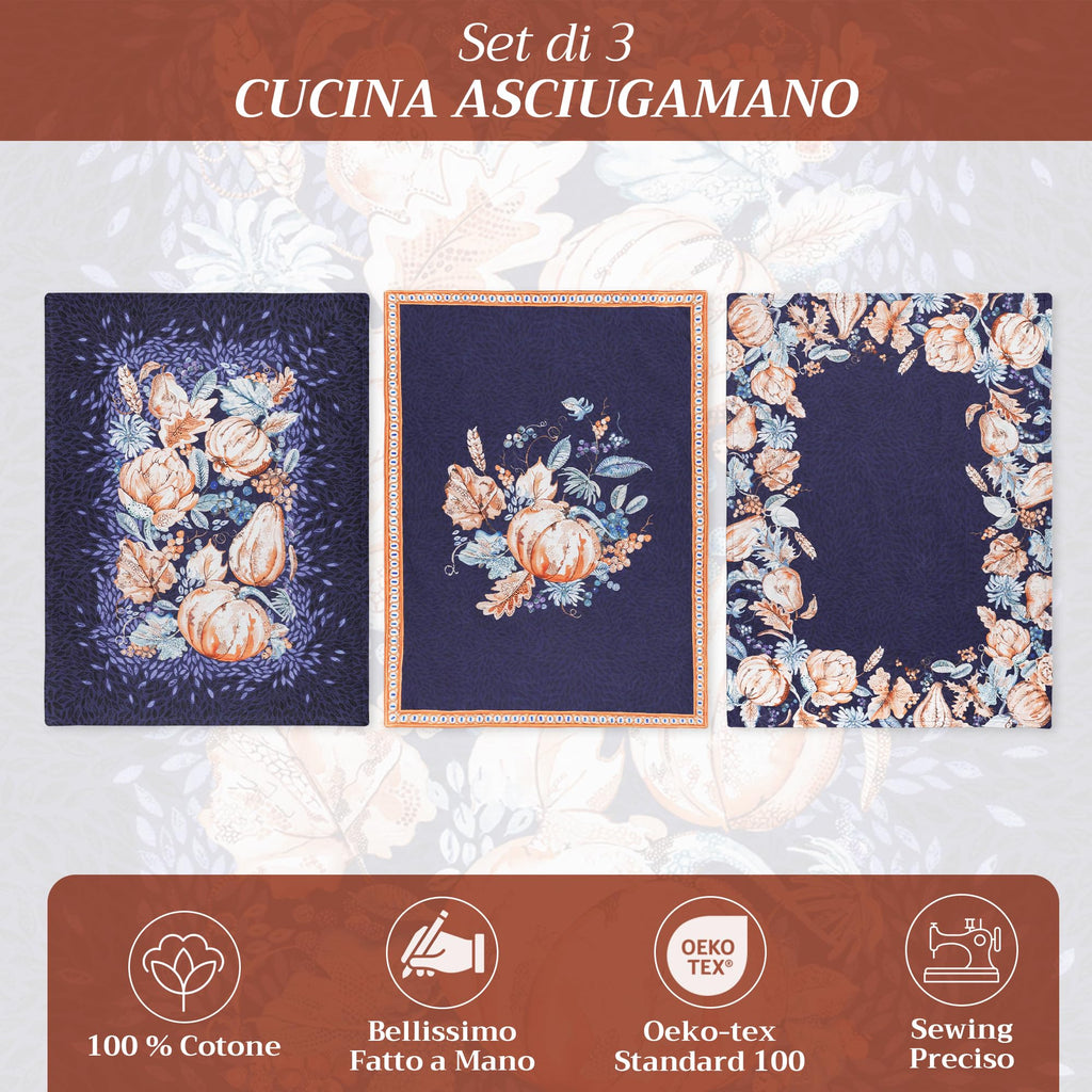 Pumpkin Blues Kitchen Towels