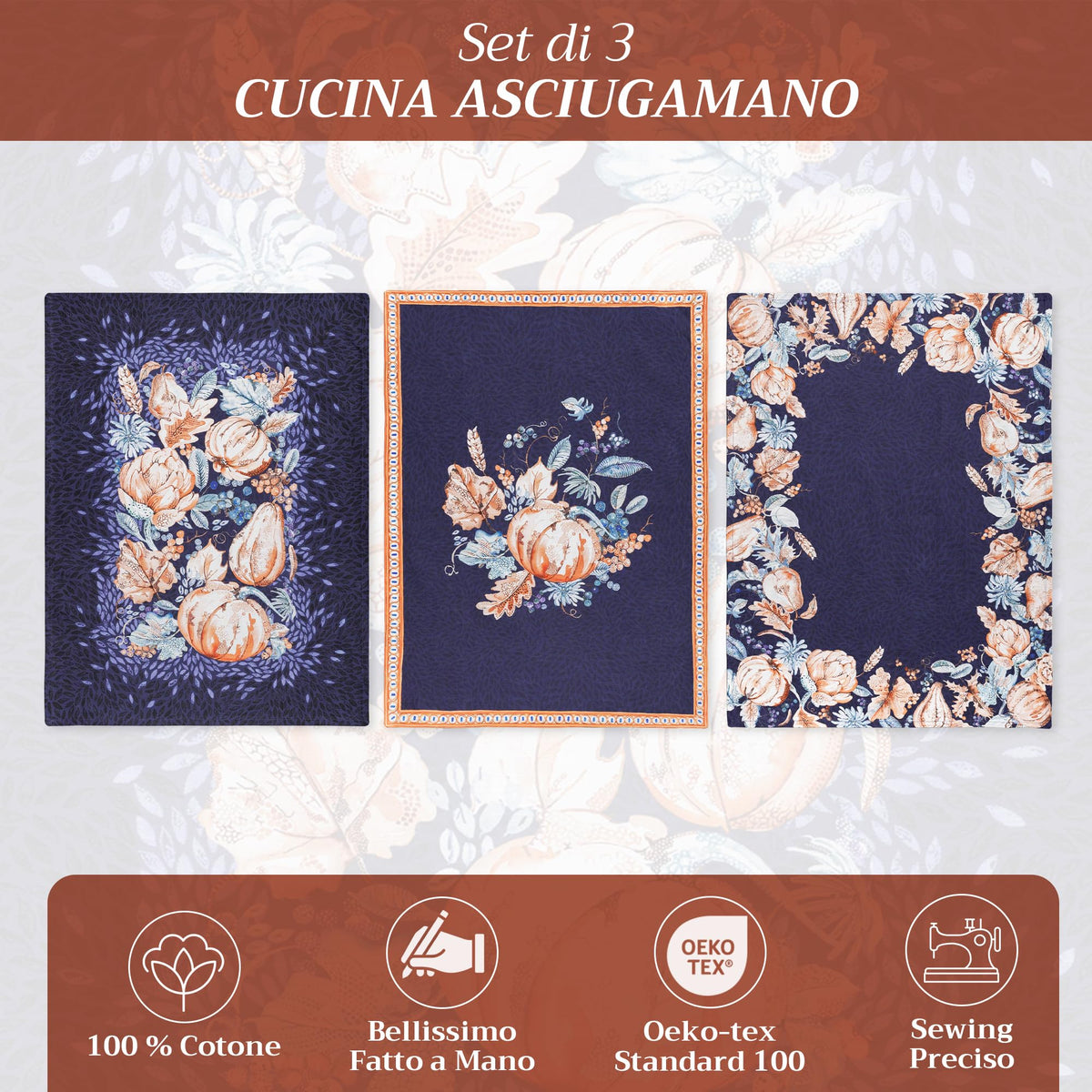 Pumpkin Blues Kitchen Towels