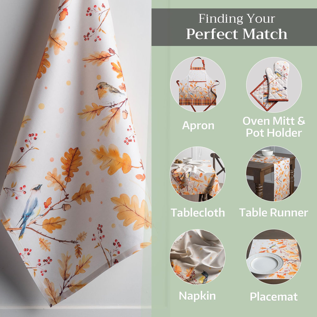 Oak Leaves Kitchen Towels