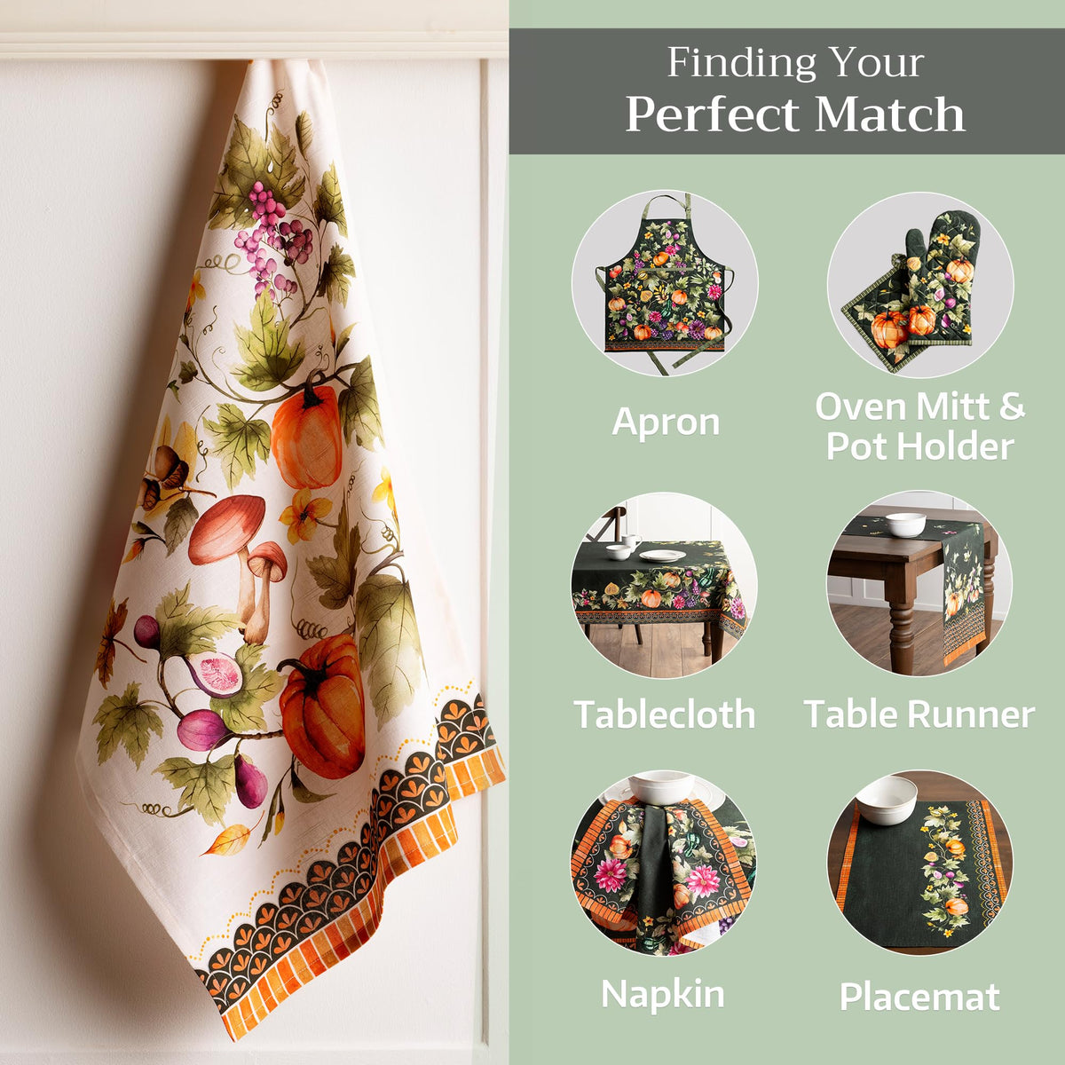 Pumpkin Garden Kitchen Towels
