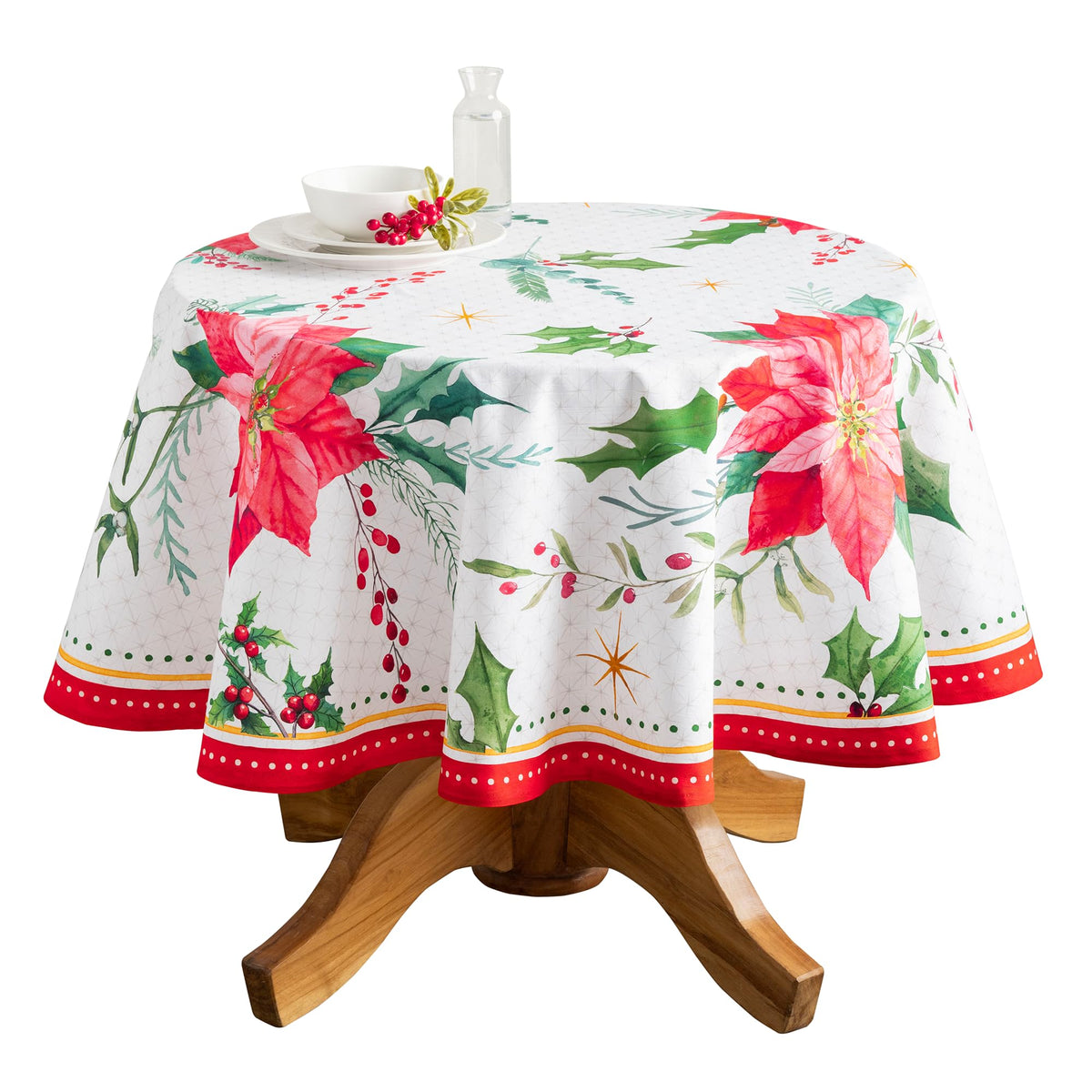 Poinsettia Christmas Tablecloths