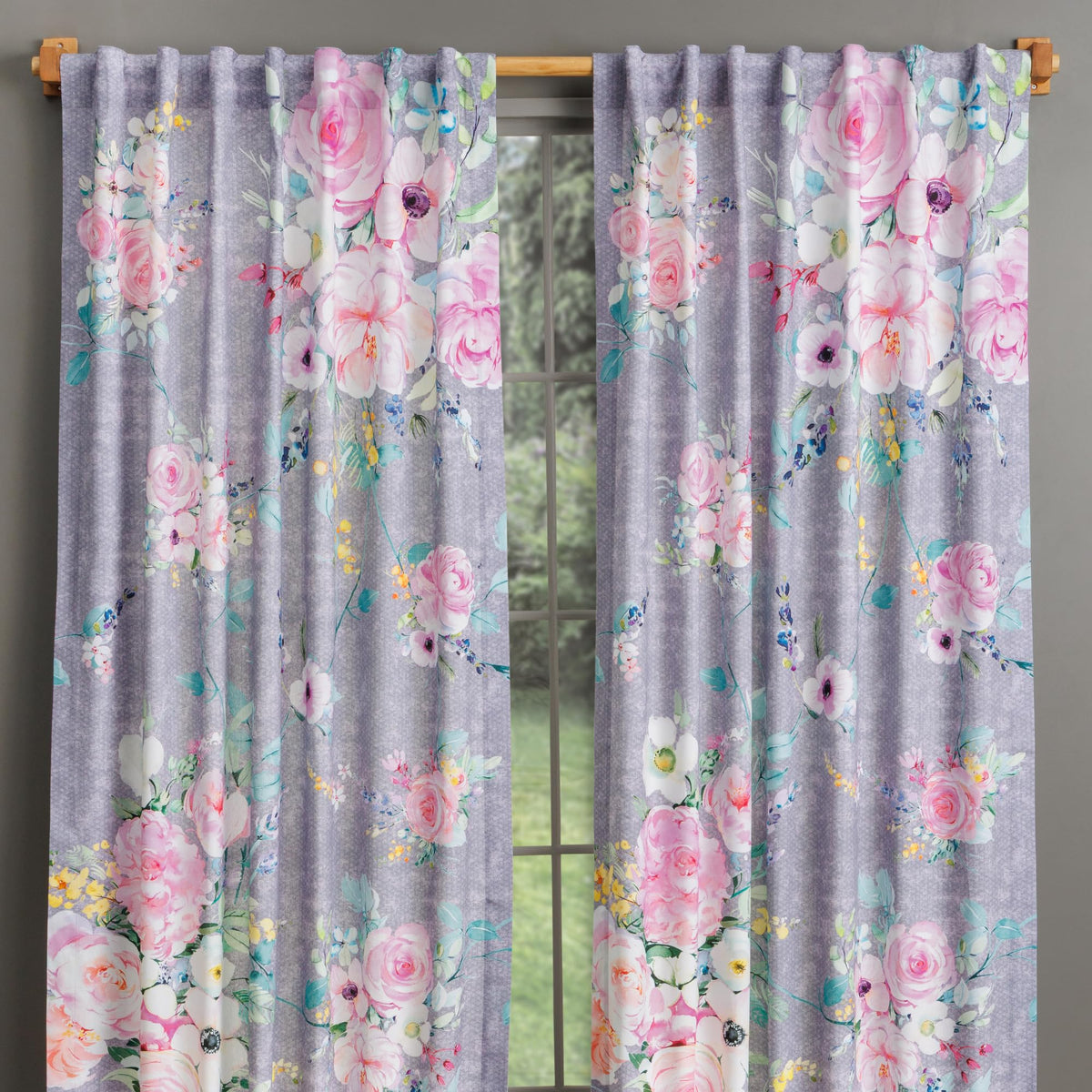 Sweet Rose Lavender Curtains