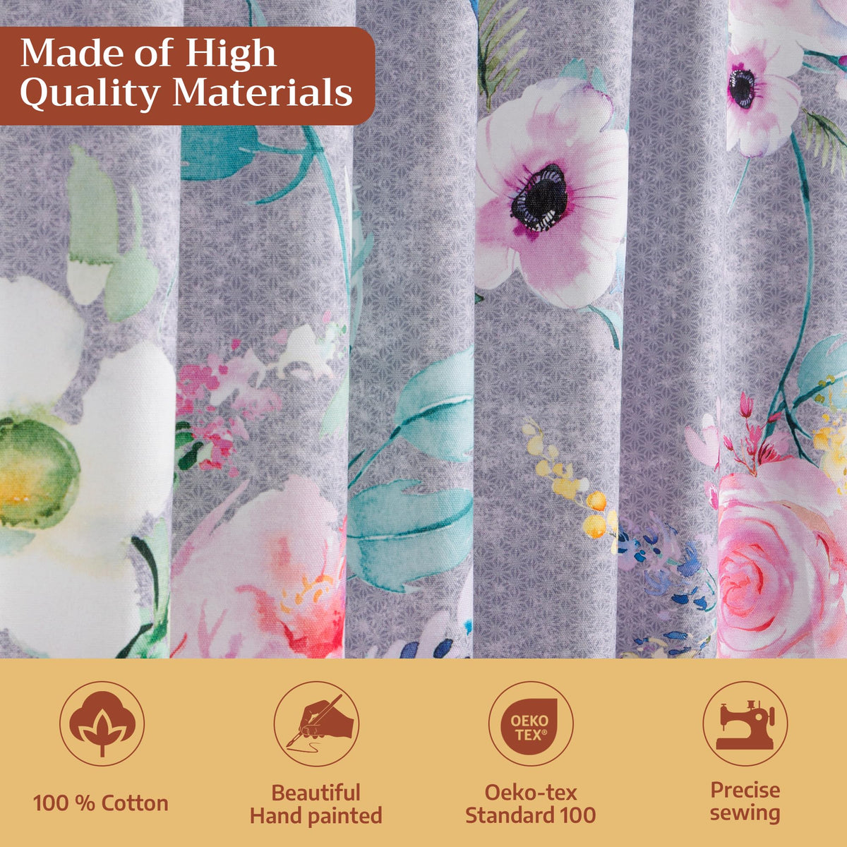 Sweet Rose Lavender Curtains