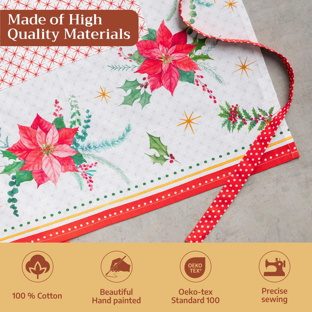 Poinsettia Christmas Apron
