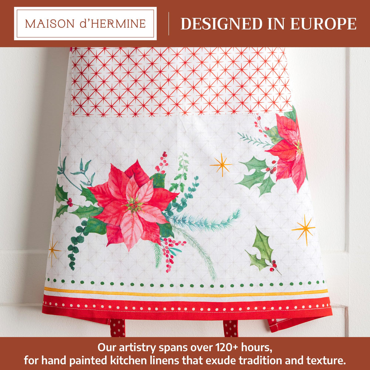 Poinsettia Christmas Apron