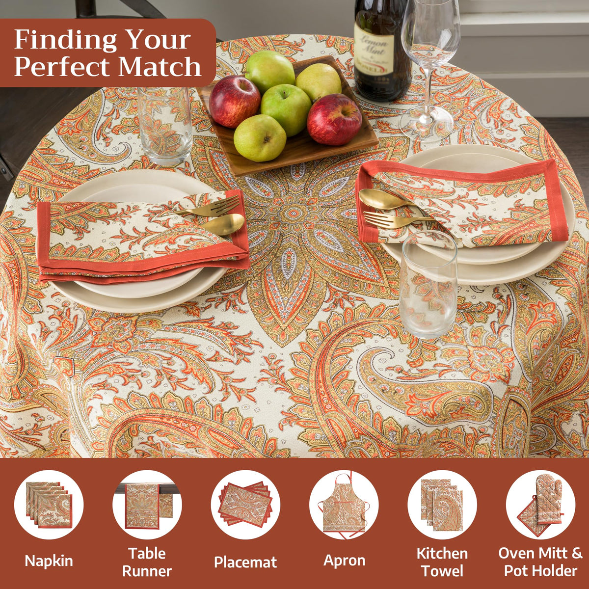 Kashmir Paisley Tablecloths
